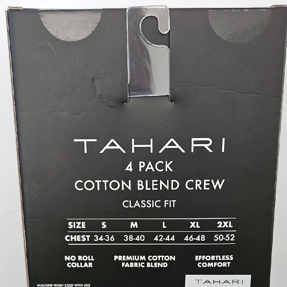 Tahari Premium Cotton Blend Crew T-Shirts 4 Pack - Picture 3 of 4